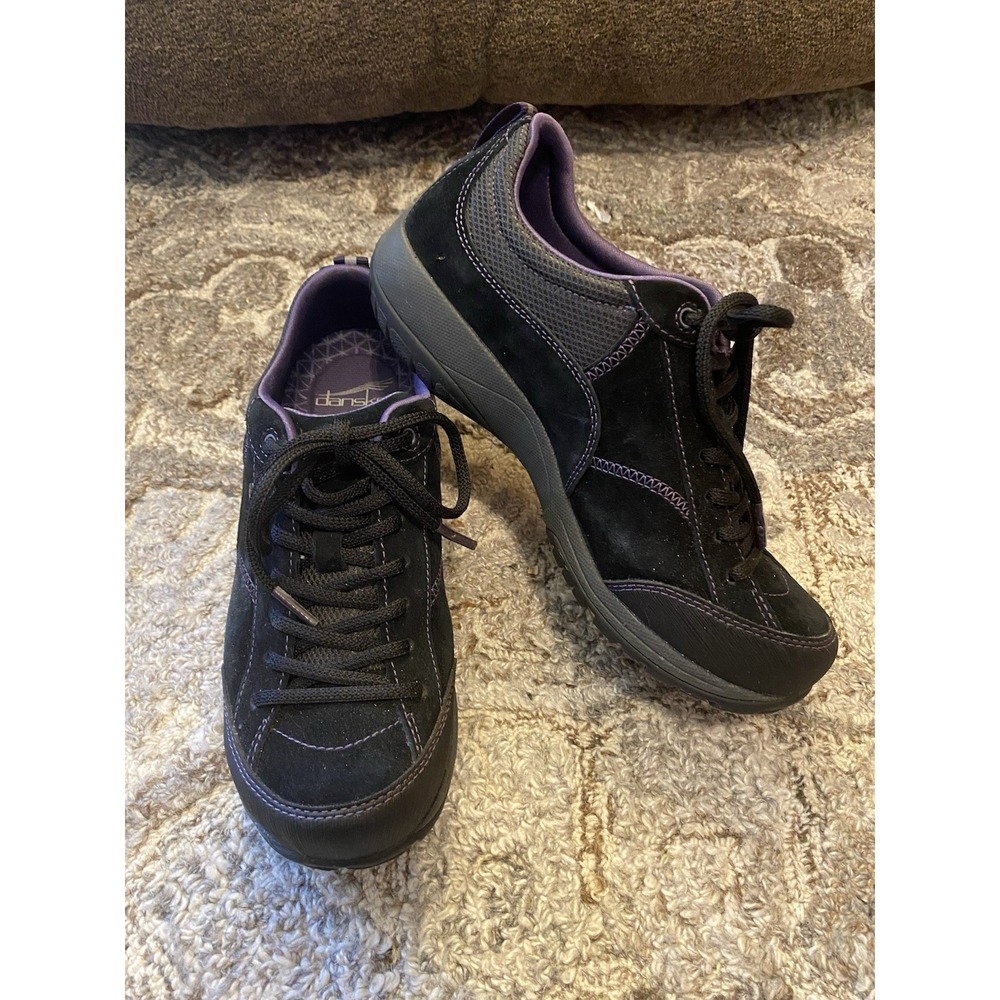 Dansko Paisley Shoes Women's Size 7 Black Waterproof Leather Hiking Sneakers 37